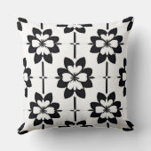 白黒抽象芸術花柄 クッション (裏面)