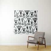 白黒抽象芸術花：パタエレガントーン タペストリー (インサイチュ)