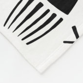 白黒抽象芸術花：パタエレガントーン フリースブランケット (角)