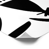 白黒抽象芸術花：パタエレガントーン ポスター (角)