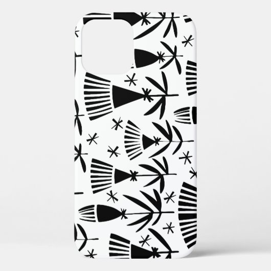 白黒抽象芸術花:パタエレガントーン Case-Mate iPhoneケース (裏面)