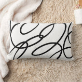 白黒抽象芸術落書 ランバークッション (ブランケット)