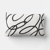 白黒抽象芸術落書 ランバークッション (正面)