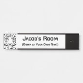 白黒抽象芸術虎の頭 サインプレート (正面)