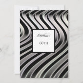 白黒抽象芸術誕生日パーティー 招待状 (裏面)