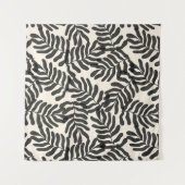 白黒抽象芸術離れパターン タペストリー (正面(横))