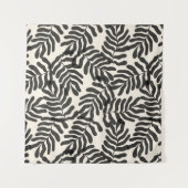 白黒抽象芸術離れパターン タペストリー (正面)