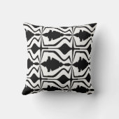 白黒抽象芸術音波デザイン大瓦 クッション (裏面)