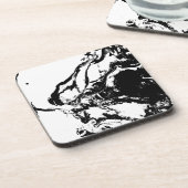白黒抽象芸術顔付随芸術 コースター (左側)