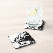 白黒抽象芸術顔付随芸術 コースター (右側)