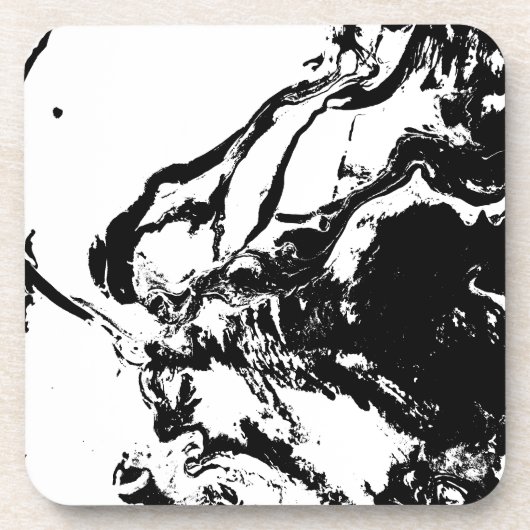 白黒抽象芸術顔付随芸術 コースター (正面)
