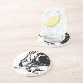 白黒抽象芸術顔付随芸術 コースター (側面)