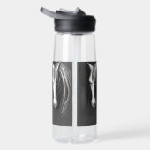 白黒抽象芸術馬 ウォーターボトル (右面)