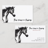 白黒抽象芸術馬 名刺 (正面/裏面)
