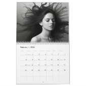 白黒抽象芸術 カレンダー (2月 2026)