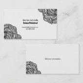 白黒抽象芸術 コンテンポラリー 名刺 (正面/裏面)