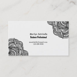 白黒抽象芸術 コンテンポラリー 名刺