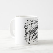 白黒抽象芸術 コーヒーマグカップ (正面左)