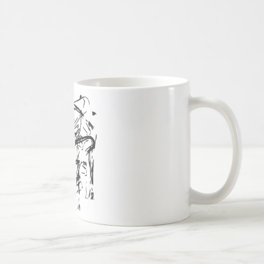 白黒抽象芸術 コーヒーマグカップ (右)