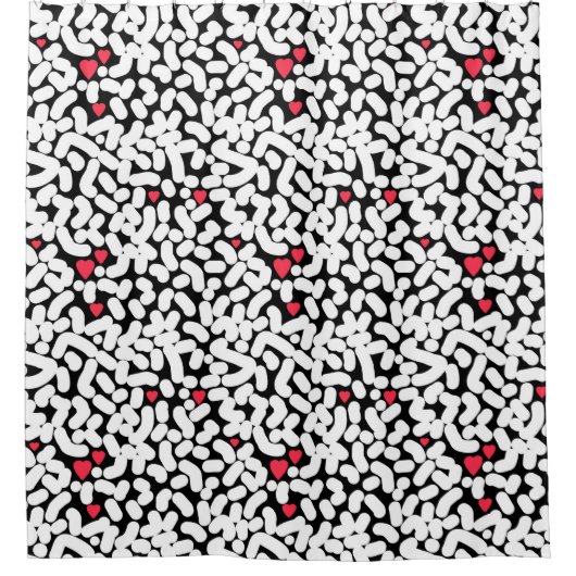白黒抽象芸術 シャワーカーテン (正面)