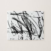 白黒抽象芸術 ジグソーパズル (横)