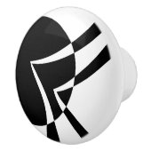 白黒抽象芸術 セラミックノブ (右)