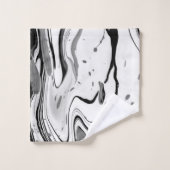 白黒抽象芸術 バスタオルセット (ウォッシュタオル)