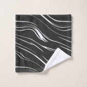 白黒抽象芸術 バスタオルセット (ウォッシュタオル)