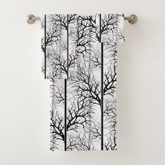 白黒抽象芸術 バスタオルセット (インサイチュ)