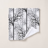 白黒抽象芸術 バスタオルセット (ウォッシュタオル)