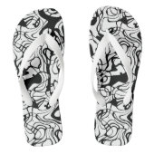 白黒抽象芸術 ビーチサンダル (フットベッド)