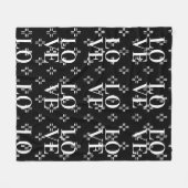 白黒抽象芸術 フリースブランケット (正面(横))