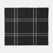 白黒抽象芸術 フリースブランケット (正面(横))