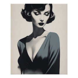 白黒抽象芸術 ポスター