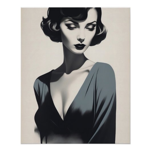 白黒抽象芸術 ポスター (正面)