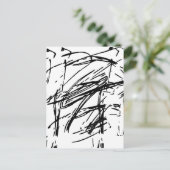 白黒抽象芸術 ポストカード (スタンド正面)