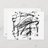 白黒抽象芸術 ポストカード (正面/裏面)