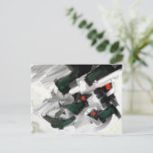 白黒抽象芸術 ポストカード (スタンド正面)