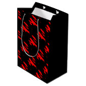 白黒抽象芸術 ミディアムペーパーバッグ (裏面アングル)