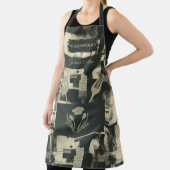 白黒抽象芸術 – モノクロモダンキッチン エプロン (インサイチュ)