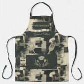 白黒抽象芸術 – モノクロモダンキッチン エプロン (正面)