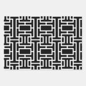 白黒抽象芸術 ラッピングペーパーシート (正面2)