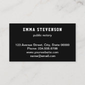 白黒抽象芸術、抽象芸術 名刺 (裏面)