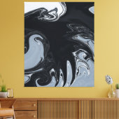 白黒抽象芸術 |最高の抽象芸術 キャンバスプリント (インサイチュ (リビング))