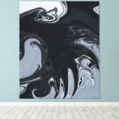 白黒抽象芸術 |最高の抽象芸術 キャンバスプリント (インサイチュ (ウッドフロア))