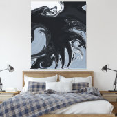 白黒抽象芸術 |最高の抽象芸術 キャンバスプリント (インサイチュ (寝室))