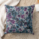 白黒抽象芸術(紫と青) クッション (ブランケット)