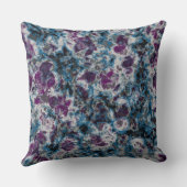 白黒抽象芸術(紫と青) クッション (裏面)