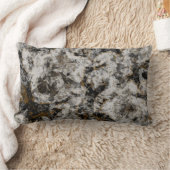 白黒抽象芸術(金ゴールドとグレー) ランバークッション (ブランケット)