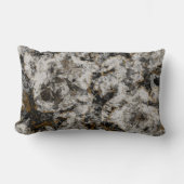 白黒抽象芸術(金ゴールドとグレー) ランバークッション (正面)